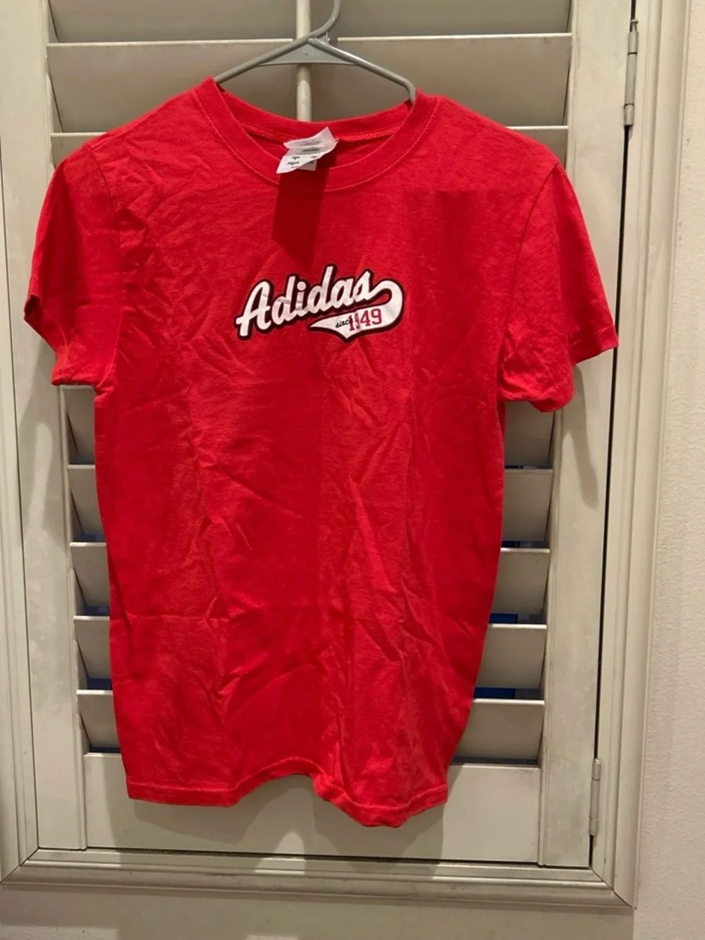 adidas Red Short-Sleeve Logo Tee